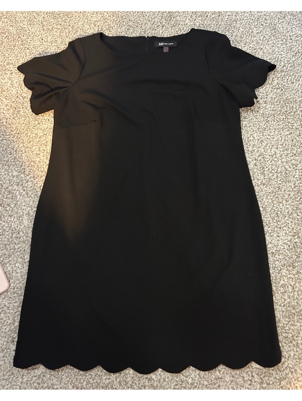 Anne Klein Black Scalloped Dress